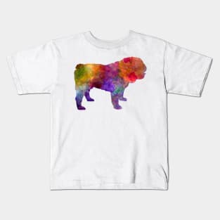 English Bulldog in watercolor Kids T-Shirt